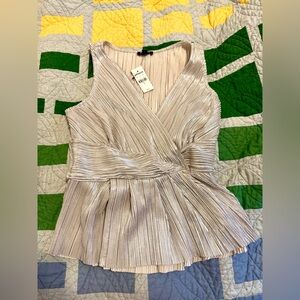 NWT Express Silver Pleated Top